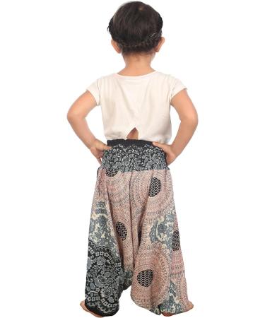 Lofbaz Children Hippy Thai Harem Aladdin Pirate Kids Pants - 3-6 Months Rose Flower White - Buy Online on GoSupps.com