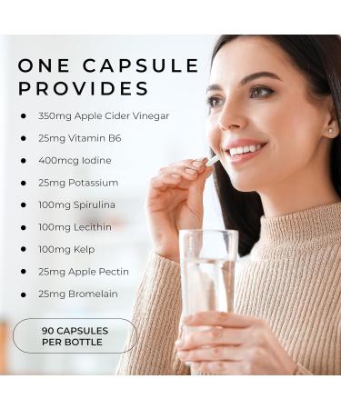 Daily Defense Apple Cider Vinegar Capsules - 500mg Keto-Friendly ACV with Vitamin B6 Iodine & Spirulina - Supports Gut Health & Weight Management Enhances Digestion & Energy Levels - Buy Online on GoSupps.com
