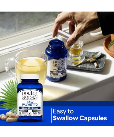 Doctor Morse's Saw Palmetto 10:1 Extract 500mg Equivalent to 5000mg, Prostate Health Support Supplements for Men & Women - FDA-Registered, NSF-Certified Facility - Extra Strength Formula - 90 Caps - Buy Online on GoSupps.com