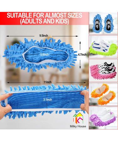 Microfiber Mop Slippers - 10 Pack, Washable & Reusable, Multicolored - Perfect for Sweeping & Polishing Floors in House, Office, Bathroom & Kitchen - Men & Women - Buy Online on GoSupps.com