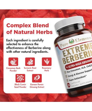 Extreme Berberine Plus with ALA Coq10 Turmeric Cinnamon Bitter Melon banaba Leaf Korean Panax Royal Jelly and Other 21 Herbs for Healthy Blood Sugar and Overall Health and Immunity - Buy Online on GoSupps.com