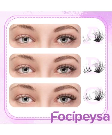 Focipeysa Wispy Lash Clusters - Natural DIY Eyelash Extensions | C Curl Individual Lashes 10-18mm with Applicator - Shop Now for International Shipping - Buy Online on GoSupps.com