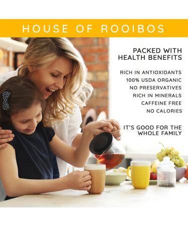 Organic Rooibos Herbal Tea - 80 Bags of Caffeine-Free Red Tea by HOUSE OF ROOIBOS - Buy Online on GoSupps.com