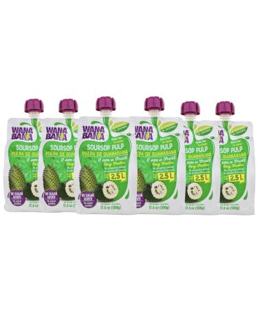 WanaBana Soursop Fruit Pulp Pack of 6-500g per Unit for Juice Smoothies Desserts Ice Cream Cocktails Sauces - Buy Online on GoSupps.com