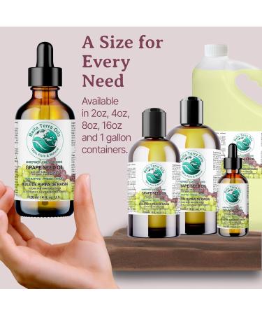 Pure Grape Seed Oil 236 ml Antioxidant-Rich Lightweight Radiant Skin Frizz-Free Hair Silky Touch Bella Terra Oils 236 ml (Pack of 1) - Buy Online on GoSupps.com