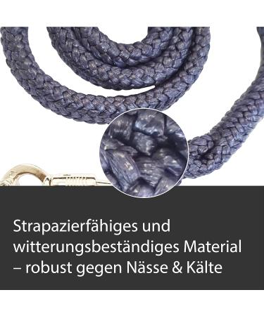 Lead Rope with Panic Hook for Horses Ponies & Donkeys | 1.60m Stylish Dark Blue Design - Buy Online on GoSupps.com