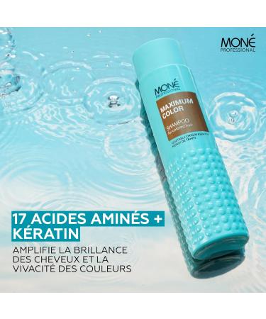 MON PROFESSIONAL - Keratin Colored Hair Shampoo - Color Reactivation and Protection - Intense Shine - Nourishing and Moisturizing - 300 ml - Buy Online on GoSupps.com