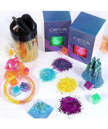 Ceya Chunky Glitter 140g Vibrant Pink Powder for Nail Art, Hair, Epoxy Resin, Tumblers & More - Buy Online on GoSupps.com