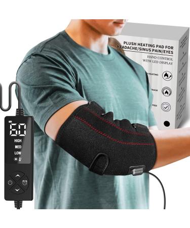 sticro Heated Elbow Brace for Tendinitis and Tennis Elbow  Elbow Heating Pad for Cubital Tunnel Syndrome  Heat Therapy Ulnar Nerve Brace for Pain Relief & Recovery from Golfer Elbow  Bone Fractures Black
