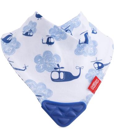 Nuby Reversible Teething Bibs - Fire Engine & Blue Helicopter Design (Pack of 2) - 3mo+ | Best for Soothing Teething Babies - Buy Online on GoSupps.com