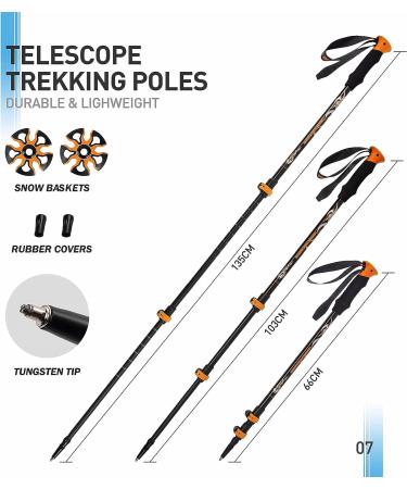 G2 25 Inches Light Weight Snowshoes Set with Trekking Poles and Carrying Bag - Orange, 200lb Capacity - Buy Online on GoSupps.com
