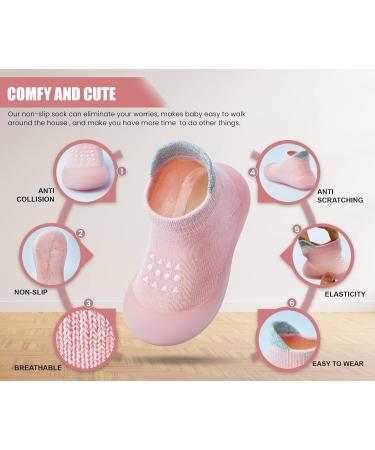 Dookeh Baby Shoes - Non Slip Soft Sole Sneakers for Boys and Girls | 6-9 Months | Pink - Buy Online on GoSupps.com