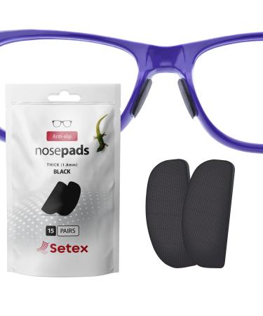 Setex Gecko Grip 1.8mm thick non-slip eyeglass nose pads (bulk pack 15 black pairs) innovative micro-structured fibers - Buy Online on GoSupps.com