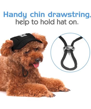 Pawaboo Dog Baseball Cap - Adjustable Sun Protection Hat for Dogs with Ear Holes - Size S Black - Buy Online on GoSupps.com