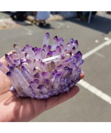 Natural Crystal Rough for Natural Purple Ghost Phantom Quartz Crystal Cluster Rock Stones and Crystals Home Deco (Size : 150-200g)