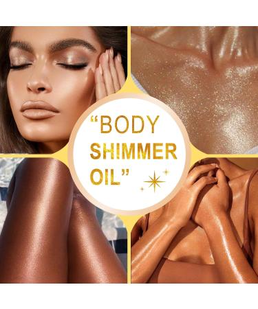 Body Shimmer Oil - Long Lasting Highlighter & Luminizer for Face & Body | Bronze & Glow | Shop Internationally - Buy Online on GoSupps.com