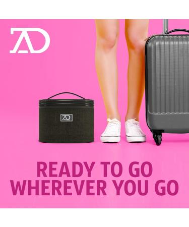 Wig Travel Case - 8-12 High Wig Box with Collapsible Stand - Dome Foam Head - Zipper Carrying Case for Safe Storage and Travel of Wigs (Denim Black) - Buy Online on GoSupps.com