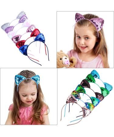 REQO 18 Pieces Cat Ears Headbands Set Cute Glitter Cat Head Accessories Flashing Girls Sequins Headdress Party Supplies For Night Clubs Raves Concert Party Christmas Halloween Adults Kids child - Buy Online on GoSupps.com
