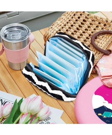 Buy Women's Bands Storage Bag - Large Capacity Menstrual Cup & Makeup Organizer - Travel Essential - Black & White Stripes - Buy Online on GoSupps.com
