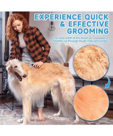 2-Piece Cat Hair Remover & Knot Comb Set | Pet Massage Tool for Long-Haired Cats & Dogs | Demanding Knife for Grooming - Buy Online on GoSupps.com