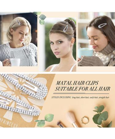 KANPRINCESS 3.1Inch Rhinestone Hair Clips Set - Silver Hair Barrettes for Women & Girls | Bridal & Prom Hair Accessories - Buy Online on GoSupps.com