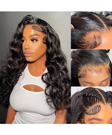 SUNRYERC Body Wave Lace Front Wigs Human Hair Pre Plucked 13x4 HD Lace Frontal Wigs Human Hair 180% Density Lace Front Wig with Baby Hair Glueless Human Hair Wigs for Black Women (24 inch) 24 Inch Body Wave Wig