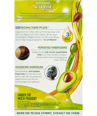 Garnier Nutrisse Creme/Intensive-Coloration mit Frucht l / Haarf rbung/Avocado l / Goldbraun/L ngerer Farbglanz - Buy Online on GoSupps.com