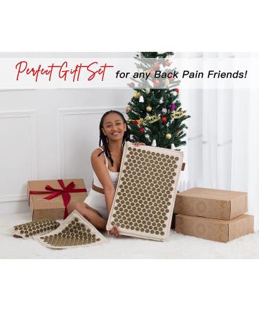 UNMERA Acupressure Mat and Pillow Set - Natural Premium Linen - XL - 5-Piece Set - Buy Online on GoSupps.com