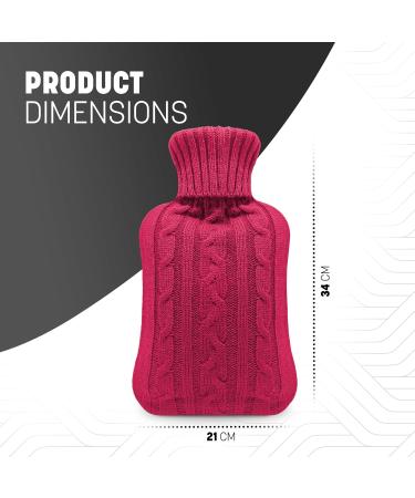 KEPLIN Cosy Hot Water Bottle with Knitted Cover - Relieves Body Aches & Pains Washable Safe & Durable Heating Pad - Ideal Cosy Nights & Gifts - Large 2L (Plum) Plum Knitted - Buy Online on GoSupps.com