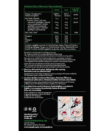 Natural Hemp Seed Oil 3L - Cold-Pressed Raw Vegan Rich in Omega-3 & Omega-6 Kosher Certified | Canah - Buy Online on GoSupps.com