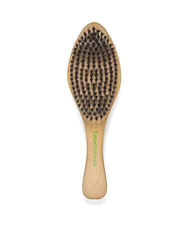 GranNaturals Medium Wave Brush - Curved Boar Bristle Hair Brush for 360 Waves & Slick Back Hairstyles - Buy Online on GoSupps.com