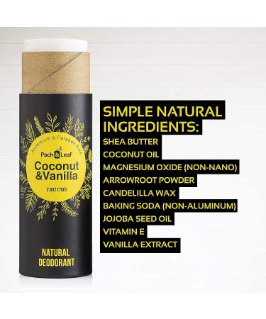 Coconut Vanilla Natural Deodorant Stick Set | Aluminum-Free, Vegan, Eco-Friendly | Women & Men | Full & Travel Size | Zero Waste | Cruelty-Free (3.7oz) - Buy Online on GoSupps.com