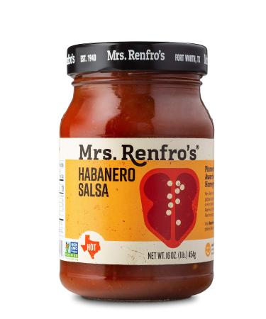 Mrs. Renfros Habanero Salsa Non-GMO, Gluten-Free (16-oz. jars, 2-pack) 1 Pound (Pack of 2)