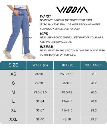 Viodia Women's Quick Dry UPF50+ Waterproof Hiking Cargo Pants with Pockets - Large Black - Buy Online on GoSupps.com