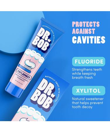 Dr. Bob Natural Xylitol Kids Toothpaste with Fluoride - SLS-Free, Dye-Free, Made in USA - 4oz - Buy Online on GoSupps.com