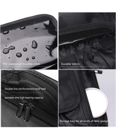 Portable Travel Makeup Case Organizer with Adjustable Dividers - Black - Buy Online on GoSupps.com