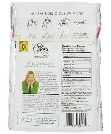 Cat Cora's Kitchen Pitted Green Olives with Oregano & Lemon â€“ 2.3oz (Pack of 8) | Gourmet Snack - Buy Online on GoSupps.com