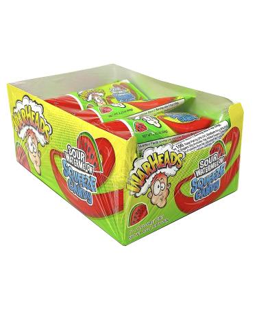 Rhode Island Novelty Warheads Squeeze Candy Sour Watermelon Tube 12 x 64g