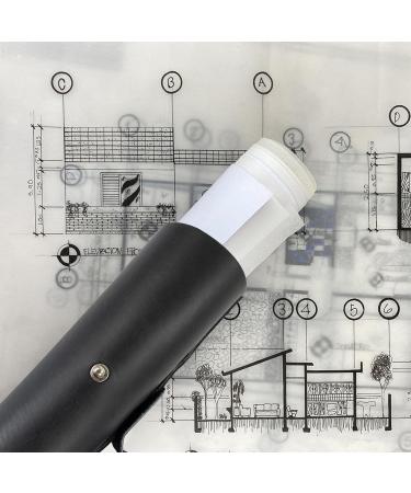 Hide & Drink, Architect Drawing Blueprint Tube with Adjustable Strap, Document Storage Tube, Full Grain Leather, Handmade, Charcoal Black - Buy Online on GoSupps.com