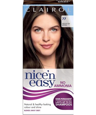 Clairol Nice'n Easy No Ammonia Hair Dye 77 Medium Ash Brown 77 Medium Ash Brown 3 Count (Pack of 1) - Buy Online on GoSupps.com