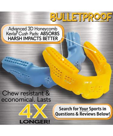 Bulletproof Kevlar Sports Mouth Guard | 3X Stronger | Adult & Youth | Football, Lacrosse, MMA | Thin & Lightweight | White - Buy Online on GoSupps.com