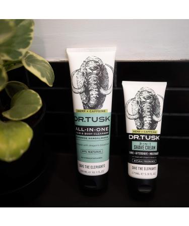 DR. TUSK 3-in-1 Shaving Cream - 97% Natural Shave Cream for Men | Aloe Caffeine Hempseed Oil & Dragons Blood | Moisturizer & Aftershave | 5.9 Fl Oz - Buy Online on GoSupps.com