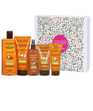 Evoluderm EVOLUDERM Divine Argan Conditioner + Nourishing Shampoo + Detangling Conditioner + Long & Tip Care + Mask 150 ml + Scrunchie Gift Made in France (Christmas)