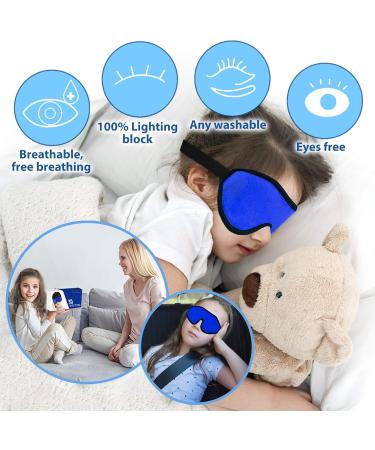 Kids' Memory Foam 3D Contoured Sleep Mask - Blockout Light Eye Cover for Boys and Girls - Dark Blue - Buy Online on GoSupps.com
