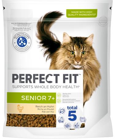 Buy PERFECT FIT Senior Dry Cat Food for Cats 7+ Years - Chicken Flavor 750g (6 Bags) - 4.5 kg Pack | Best International Shipping - Buy Online on GoSupps.com