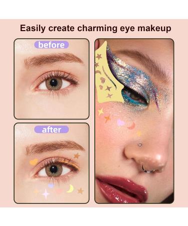 Eyeshadow and Eyeliners Stencils Pad - Flexible Soft Eyeliners Tool Precision Beveled Design Eye Liners Reusable Cleaning Cloths for Women Yellow - Buy Online on GoSupps.com