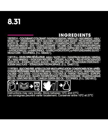Garnier Olia Permanent Hair Dye Ammonia-Free Hair Color 8.31 Golden Ashy Blonde 100% Grey Coverage Long-Lasting Hair Shine With 60% Oils 1 Application LIGHT / BLONDE SHADES 8.31 Golden Ashy Blond - Buy Online on GoSupps.com