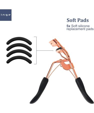 Inge Eyelash Curler | 5 Replacement Pads Lash Curler Eye Lash Curler Lash Lifter | Fitting All Eye Shapes no Pinching | Rose Gold - Buy Online on GoSupps.com