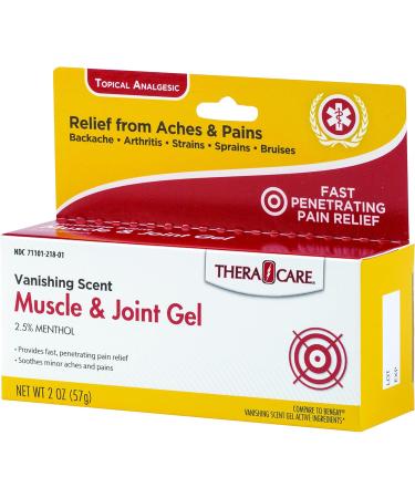 Thera Care Vanishing Scent Muscle & Joint Gel | 2.5% Menthol Pain Relief | Soothing Non-Greasy Formula | 2 oz - Fast International Shipping - Buy Online on GoSupps.com