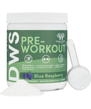 Pre Workout Powder for Men & Women (30 Servings of Caffeine Beta Alanine L-Citrulline Dynamine L-Theanine Taurine Theacrine & More) Preworkout Powder with Scoop by Double Wood (Blue Raspberry) - Buy Online on GoSupps.com